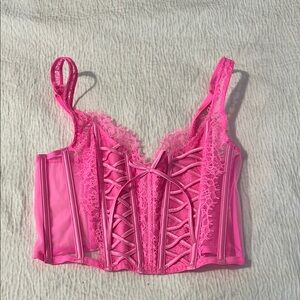 Pink Lace Corset Top